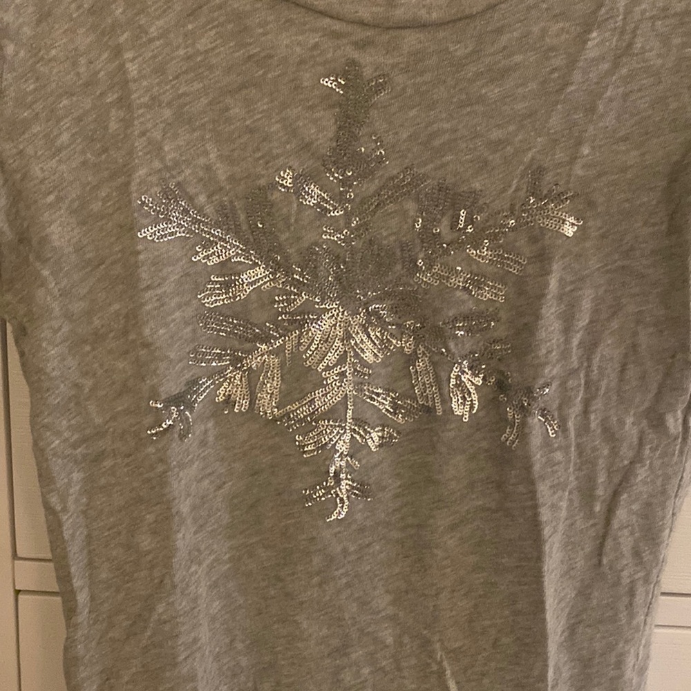 Sequin snowflake tee